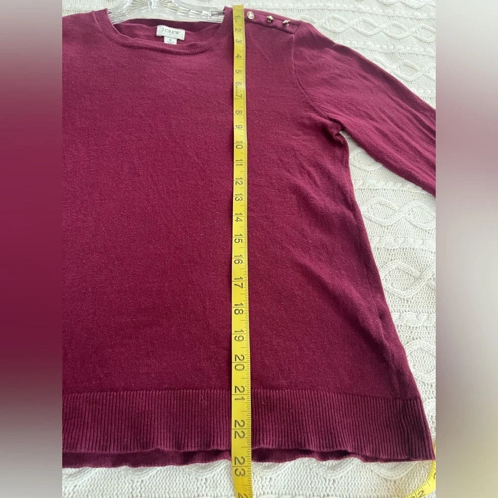 J. Crew Women's Plum Long Sleeve Sweater with Button Detail Size Small